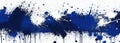 Abstract blue paint splatter background with dynamic streaks, drips, and random patterns showcasing artistic expression and