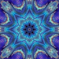 abstract blue painted picture mandala of Vishuddha chakra