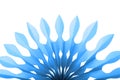 Abstract blue paper fan shape, isolated Royalty Free Stock Photo
