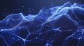 Abstract Blue Particle Network Data Stream, Connection, Visualization, and Digital Communication Background Royalty Free Stock Photo