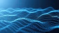 Abstract Blue Particle Wave Background with Glowing Dots and Digital Flow Royalty Free Stock Photo