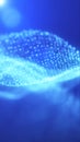 Abstract blue particle wave forming a smooth digital surface, symbolizing data flow, connectivity, artificial Royalty Free Stock Photo