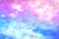 Abstract blue and pink blurred pastel background texture with glitter defocused bokeh lights. Beautiful texture.