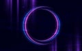 Abstract blue and pink circle glowing with lines wave glowing. Technology futuristic concept Royalty Free Stock Photo