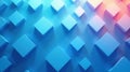 Abstract blue and pink cubic forms a dynamic composition of three-dimensional shapes in a gradient background. Generative AI Royalty Free Stock Photo