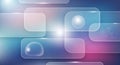 Abstract blue and pink gradient background with geometric shapes and floating spheres grid pattern Royalty Free Stock Photo