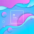 Abstract blue and pink gradient color fluid flow shapes circles elements background Royalty Free Stock Photo