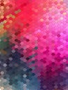 Abstract blue and pink hexagon with pink line