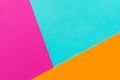 Abstract blue pink and orange color paper geometry composition background. Copy space. Free space for text. Royalty Free Stock Photo