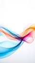 Abstract Blue Pink Orange Waves on White Background Art Presentation Royalty Free Stock Photo