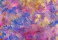 Abstract blue and pink texture with yellow stains lines cracked