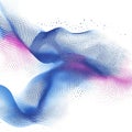 Abstract blue and pink wavy pattern of dots creating depth and movement Royalty Free Stock Photo