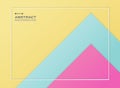 Abstract of blue pink and yellow gradient paper cut background.