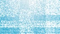 Abstract blue pixel background. Random square pattern backdrop. Small white rectangles. Technology style