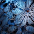 Abstract Blue Plant: Infinity Nets Inspired Edge Computing Background Royalty Free Stock Photo