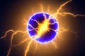 abstract blue plasma and discharges of electricity illustration. Generative AI Royalty Free Stock Photo