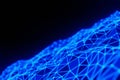 Abstract blue Plexus Glowing waving line dots connect technology futuristic animation background 3d rendering