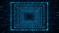 Abstract Blue Plexus Network Tunnel Futuristic Digital Data Corridor Royalty Free Stock Photo