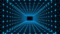 Abstract Blue Plexus Network Tunnel Futuristic Digital Data Corridor Royalty Free Stock Photo
