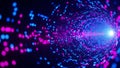 Abstract Blue Plexus Network Tunnel Futuristic Digital Data Corridor Royalty Free Stock Photo