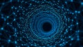 Abstract Blue Plexus Network Tunnel Futuristic Digital Data Corridor Royalty Free Stock Photo