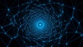 Abstract Blue Plexus Network Tunnel Futuristic Digital Data Corridor Royalty Free Stock Photo