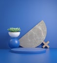 Abstract Blue Podium Geometric Background 3d Render