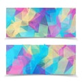 Abstract Blue Polygonal banners set