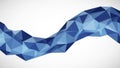Abstract Blue Polygonal Wave on White Background Royalty Free Stock Photo
