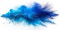 Abstract blue powder explosion a dynamic cloud of color. Generative AI