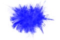 Abstract blue powder splatted Royalty Free Stock Photo