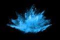 Abstract blue powder splatted background. Royalty Free Stock Photo