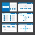 Abstract blue presentation template flat design set for brochure flyer leaflet marketing