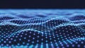 Abstract blue and purple digital wave pattern with glowing dots and lines technology Royalty Free Stock Photo