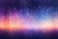 Abstract blue, purple, gold and pink glitter lights background. Unicorn. Circle blurred bokeh Royalty Free Stock Photo
