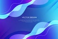 Abstract blue purple gradient wave line vector on dark background. Simple and modern element design. Colorful digital dynamic Royalty Free Stock Photo