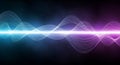 Abstract glowing light waves in blue and purple, futuristic technology with smooth gradients Royalty Free Stock Photo