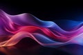 Abstract blue and purple liquid wavy shapes futuristic banner. Glowing retro waves. AI Generative Royalty Free Stock Photo