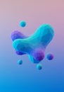 Abstract Blue Purple Low Poly Blob Shape on Gradient Background Royalty Free Stock Photo