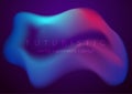 Abstract blue and purple neon liquid shape futuristic background Royalty Free Stock Photo