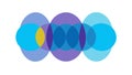 Abstract Blue Purple Overlapping Ovals, vector design Generative AI Royalty Free Stock Photo