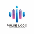 Abstract blue and purple pulse logo