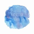 Abstract blue and purple watercolor on white background. Colored splashes on paper. Hand drawn illustration Royalty Free Stock Photo