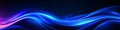 Abstract Blue and Purple Wave Flow on a Black Background. Dynamic Smooth Lines. Digital Art Royalty Free Stock Photo