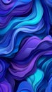 Abstract blue and purple waves on dark background for contemporary modern design projects Royalty Free Stock Photo