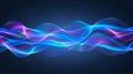 Abstract blue and purple waves on dark background for modern design projects and concepts Royalty Free Stock Photo