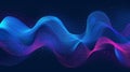 Abstract blue and purple waves flowing on a dark background for contemporary modern design projects Royalty Free Stock Photo