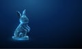Abstract blue rabbit. 2023 animal symbol of the year.