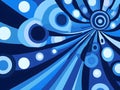 Abstract Blue Radial Pattern with Concentric Circles Royalty Free Stock Photo
