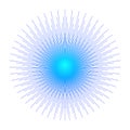 Abstract blue radial vector burst with glowing center and dynamic lines, futuristic energy explosion design, big data processing Royalty Free Stock Photo
